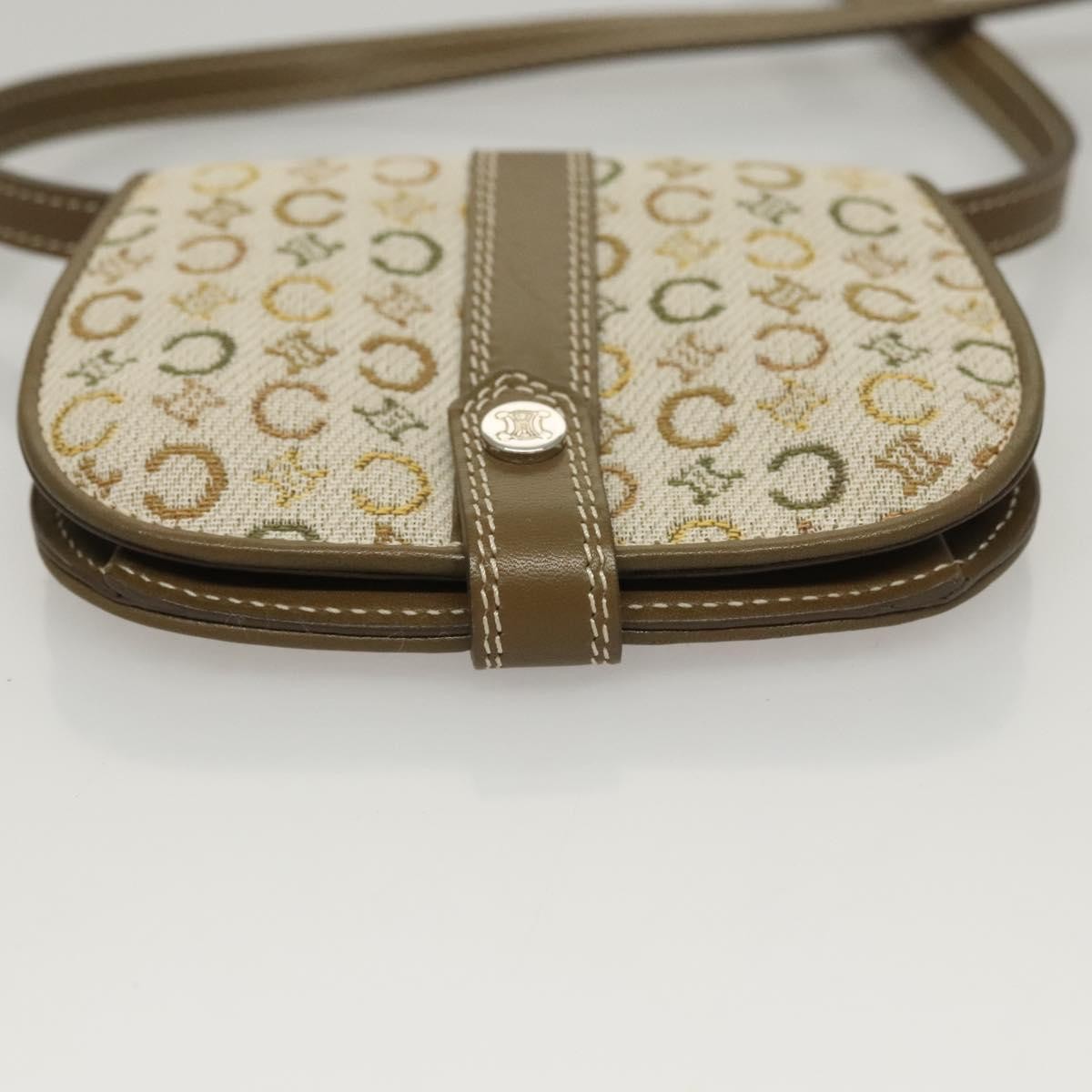 Celine Vintage Shoulder Bag Canvas, Khaki, Canvas, Shoulder Bag