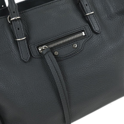 Balenciaga Papier A4 Zip Around Classic Studs Leather, Gray, Leather, Tote Bag