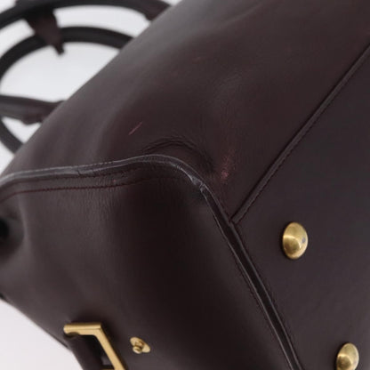 Saint Laurent Classic Y Cabas Leather, Purple, Leather, Tote Bag