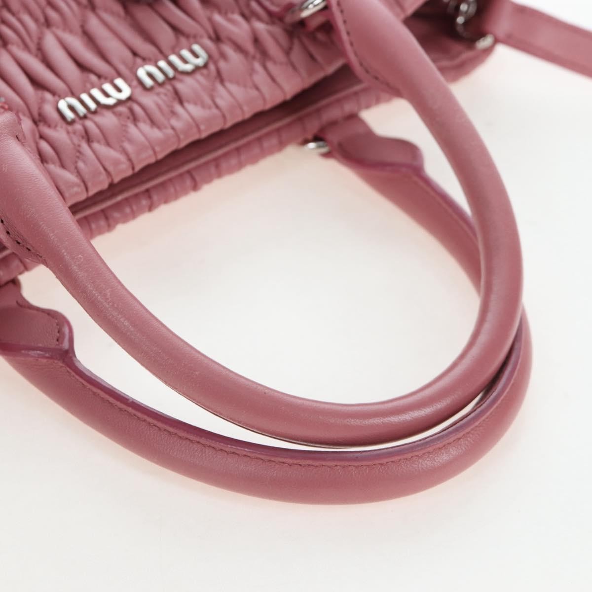 Miu Miu Crystal Turnlock Convertible Satchel Leather, Pink, Leather, Shoulder Bag