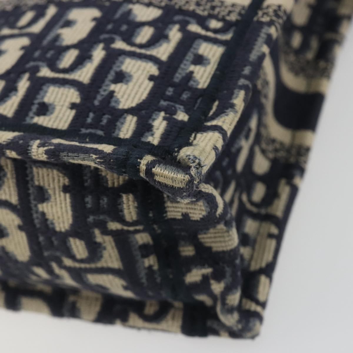 Christian Dior Book Tote Phone Oblique Canvas, Navy, Canvas, Tote Bag
