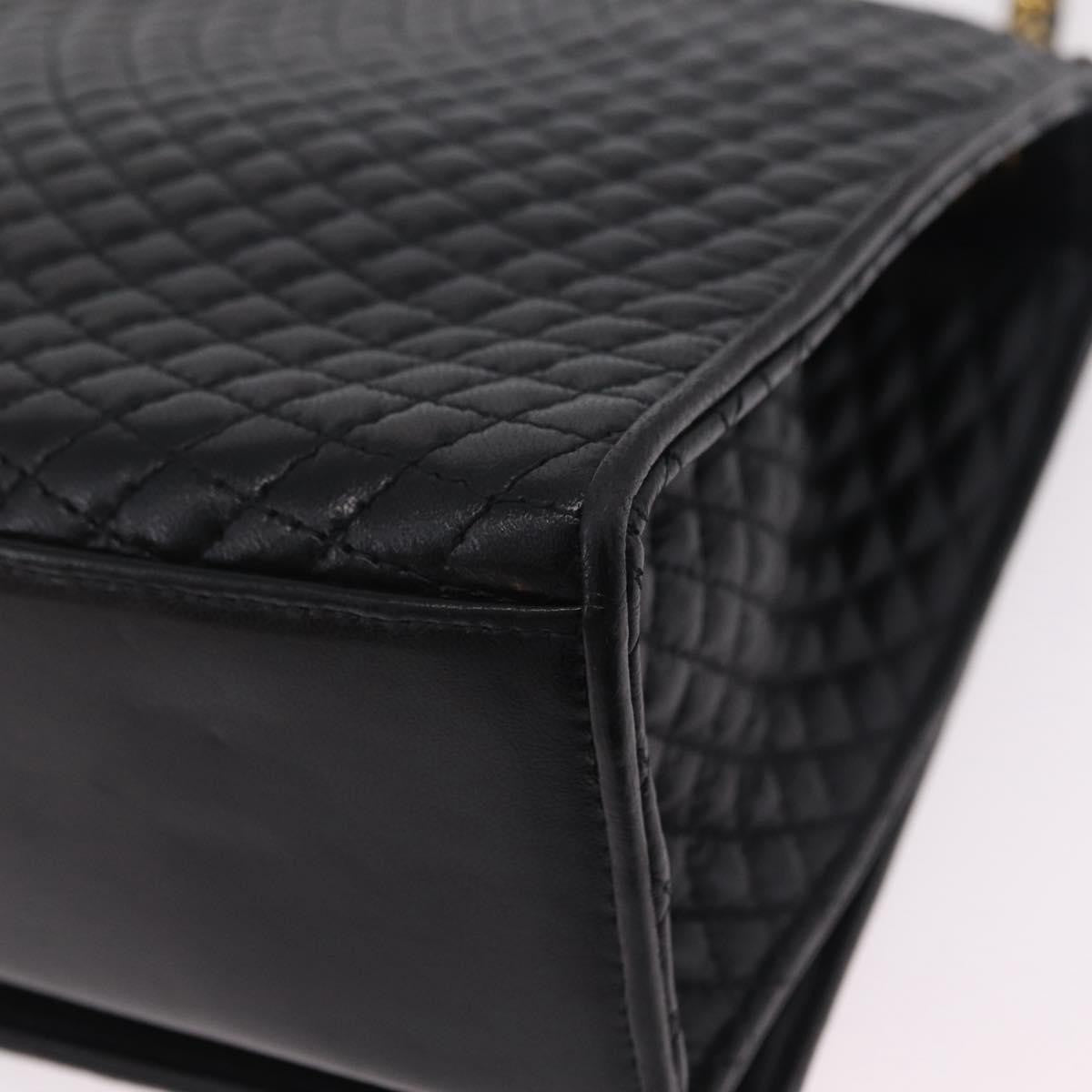 Bally Vintage Quilted Leather, Black, Leather, Shoulder Bag