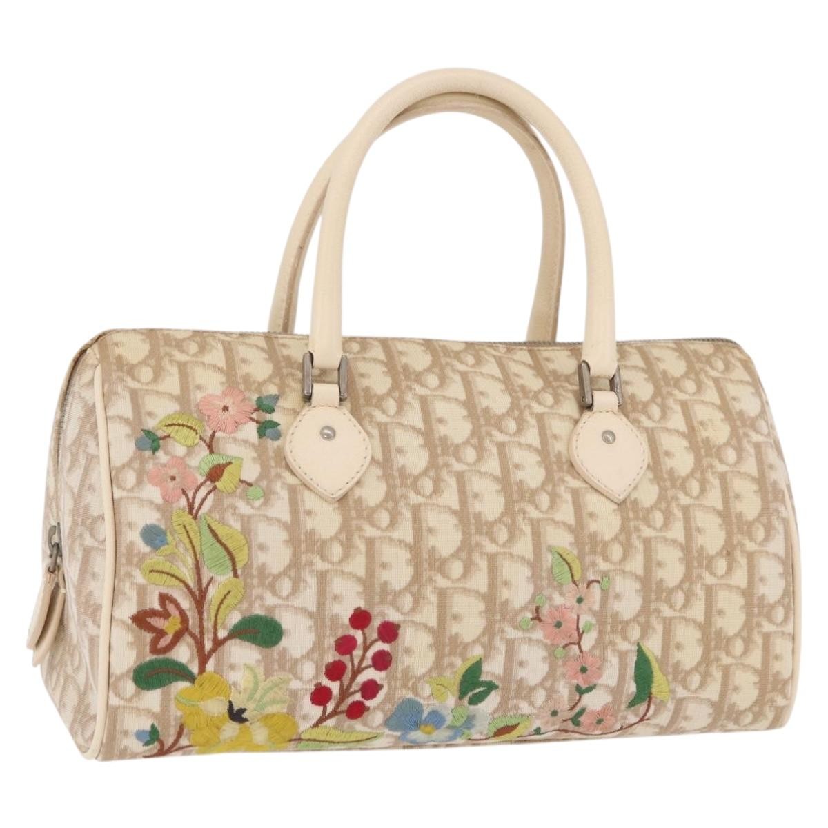 Christian Dior Vintage Boston Diorissimo Canvas, Beige, Canvas, Handbag