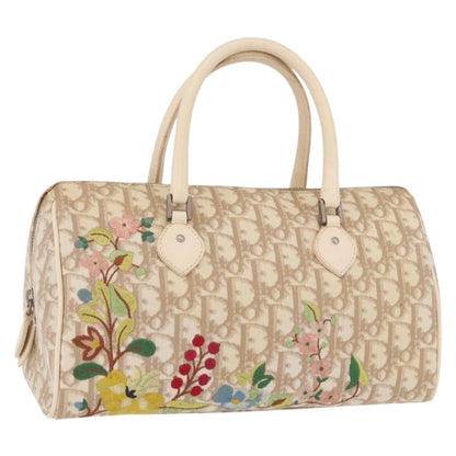 Christian Dior Vintage Boston Diorissimo Canvas, Beige, Canvas, Handbag