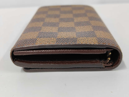 Louis Vuitton Porte Monnaie Tresor Damier, Brown, Canvas, Wallet