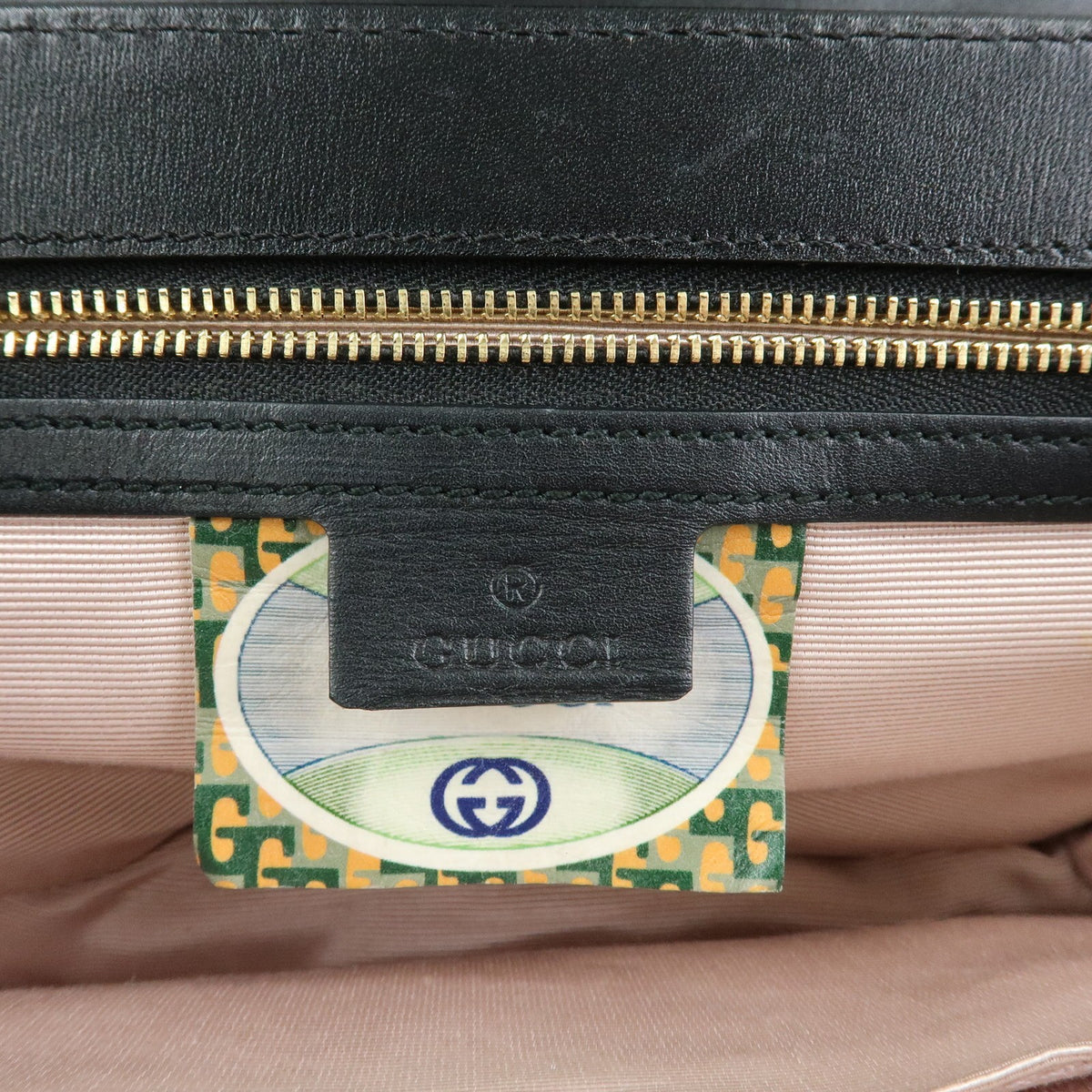 Gucci Rajah Chain Leather, Black, Leather, Tote Bag