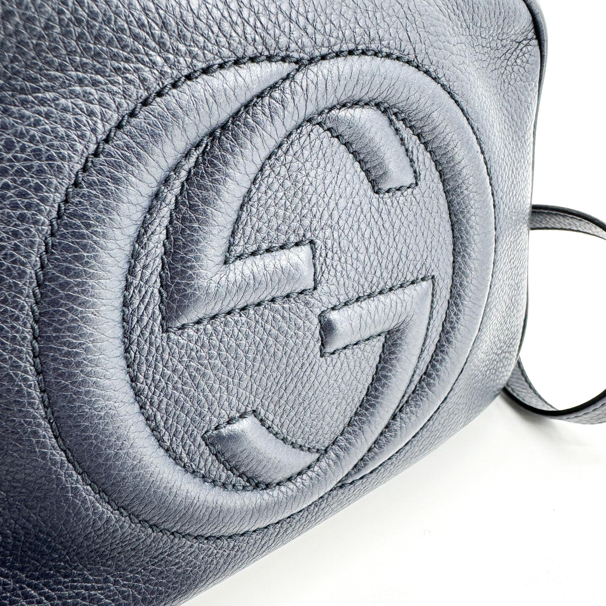Gucci Soho Disco Leather, Navy, Leather, Crossbody Bag