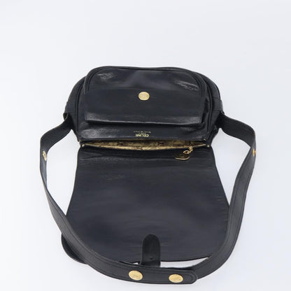 Celine Shoulder Leather, Black, Leather, Shoulder Bag