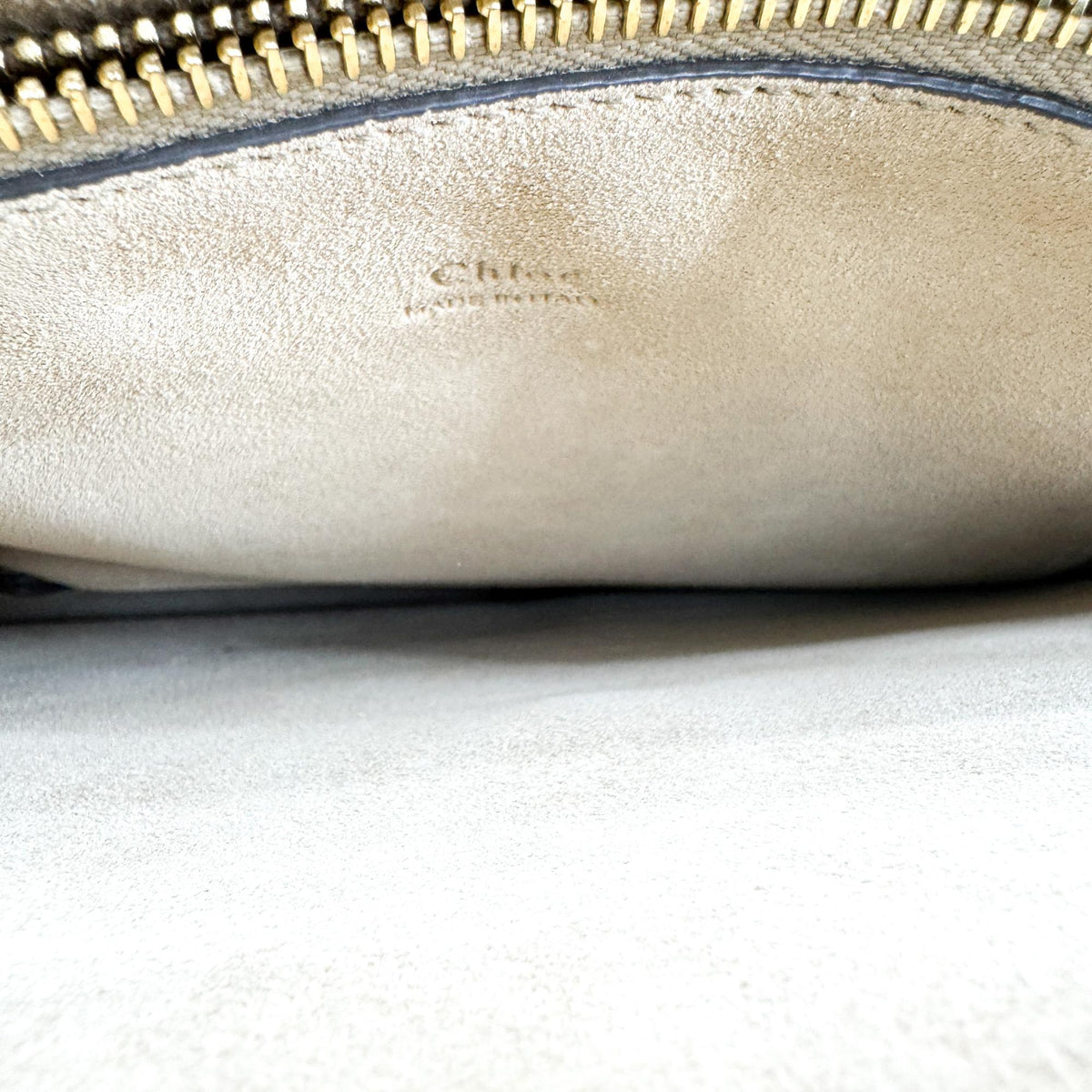 Chloe Faye Leather and Suede, Brown, Suede, Shoulder Bag