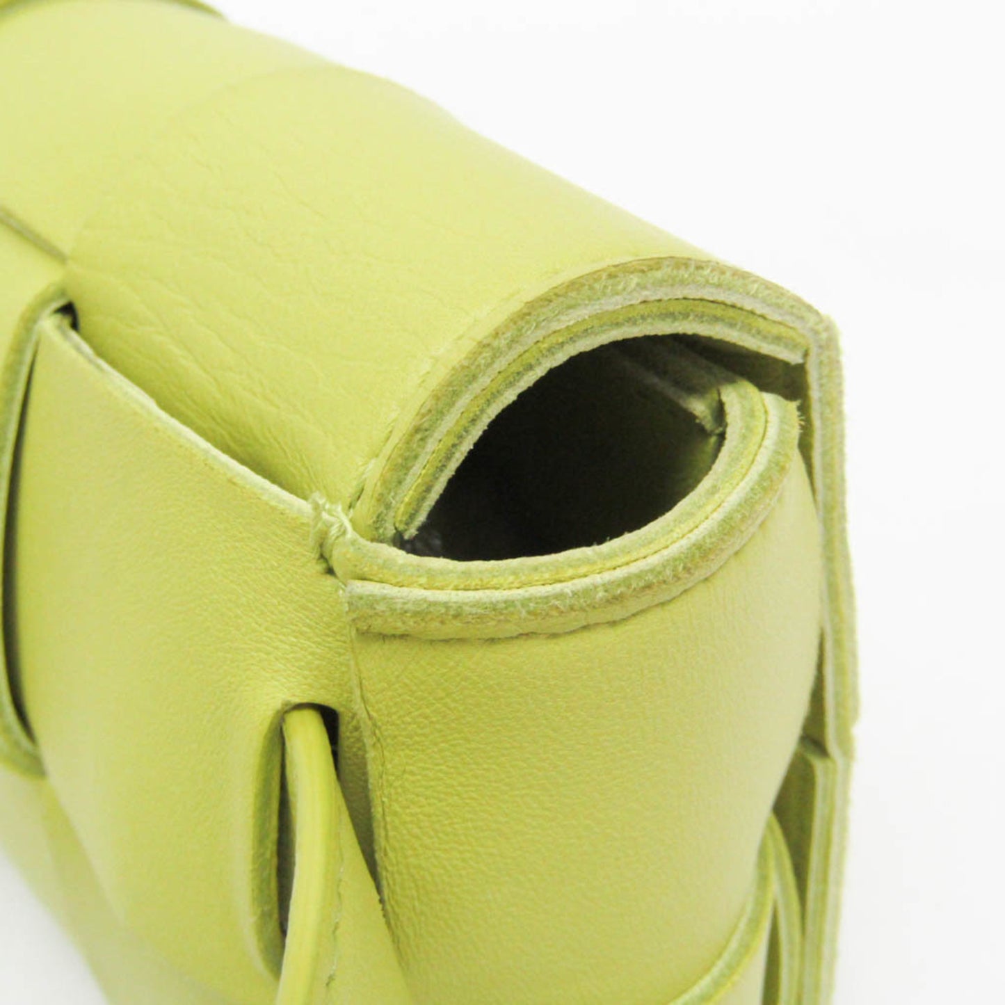 Bottega Veneta Cassette Leather, Green, Leather, Clutch