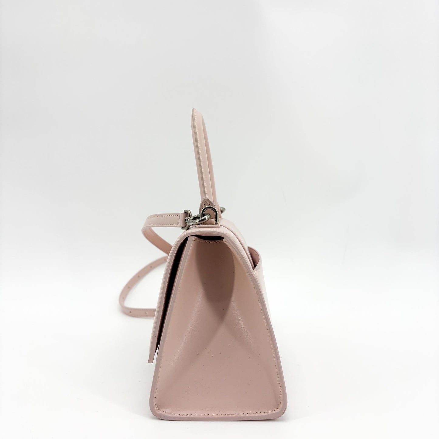 Balenciaga Hourglass Top Handle Leather, Pink, Leather, Handbag