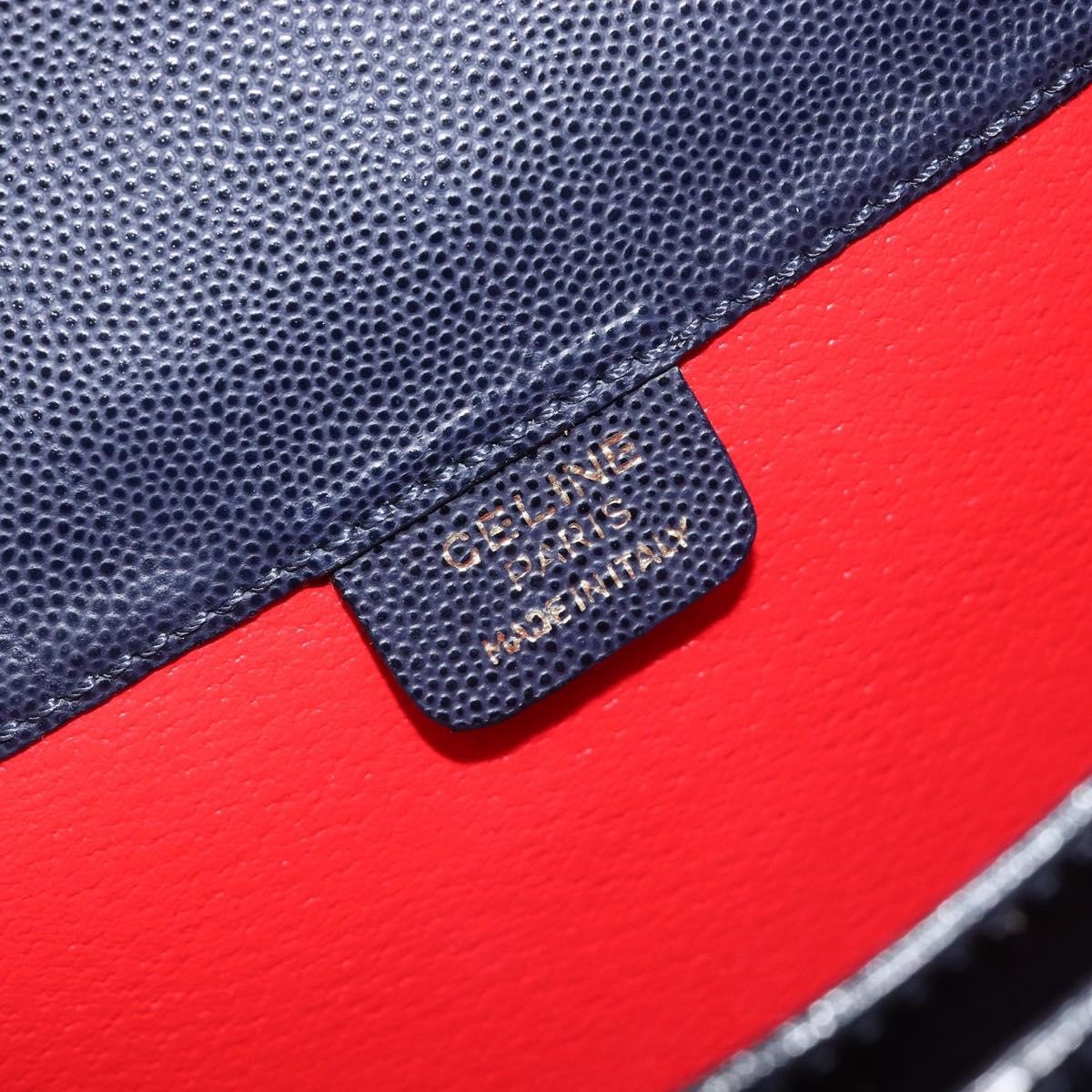 Celine Handbag Leather, Navy, Leather, Handbag