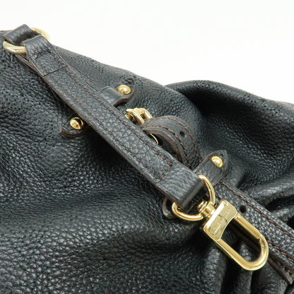 Louis Vuitton L Hobo Mahina Leather, Black, Leather, Shoulder Bag