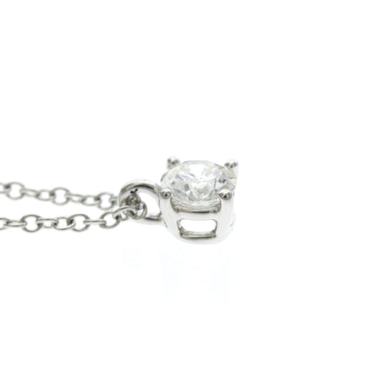 Tiffany & Co. Solitaire Pendant Platinum with Emerald Cut Diamond, Silver, Platinum, Necklace