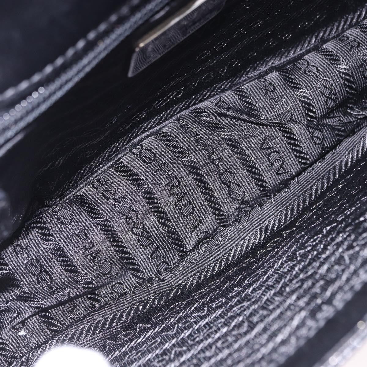 Prada Chain Shoulder Leather, Black, Leather, Shoulder Bag