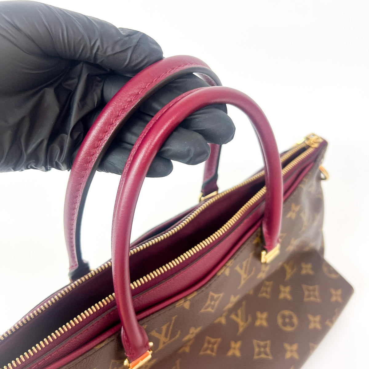 Louis Vuitton Pallas Tote Monogram Canvas with Leather, Brown, Canvas, Handbag