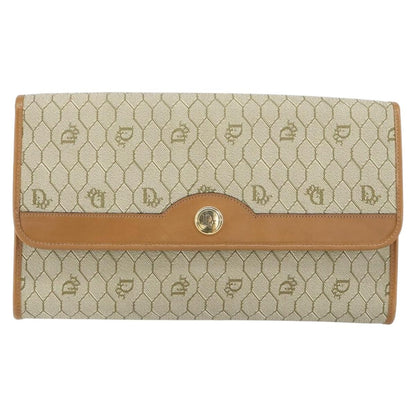 Christian Dior Vintage Honeycomb chain Canvas, Beige, Canvas, Shoulder Bag