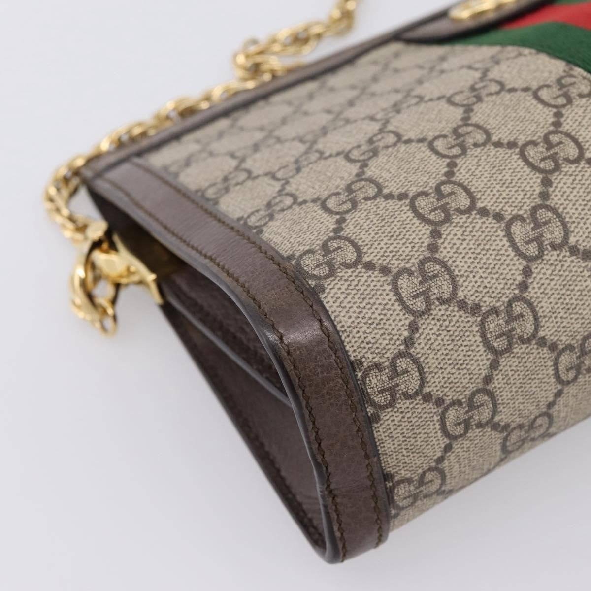 Gucci Ophidia Chain GG Coated Canvas, Beige, Canvas, Shoulder Bag