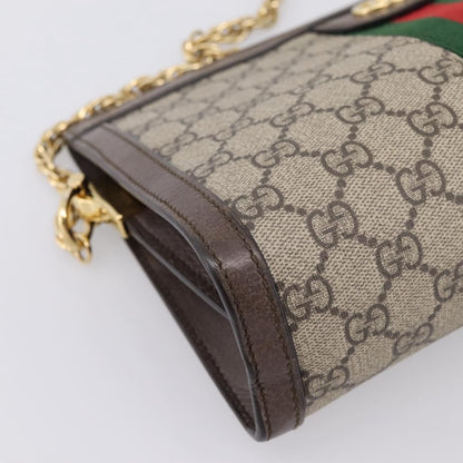 Gucci Ophidia Chain GG Coated Canvas, Beige, Canvas, Shoulder Bag