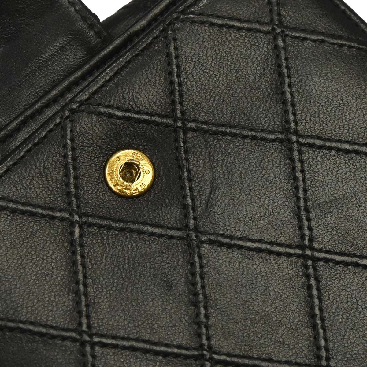 Chanel Envelope Gusset Chevron Lambskin, Black, Leather, Wallet