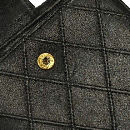 Chanel Envelope Gusset Chevron Lambskin, Black, Leather, Wallet