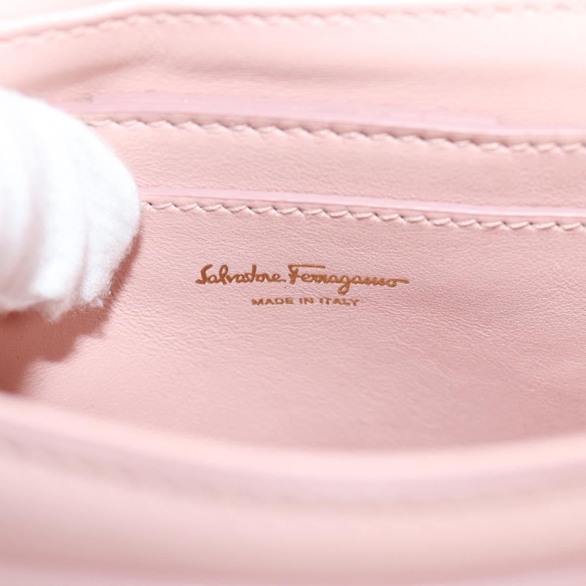 Salvatore Ferragamo Vela Flap Leather, Pink, Leather, Crossbody Bag