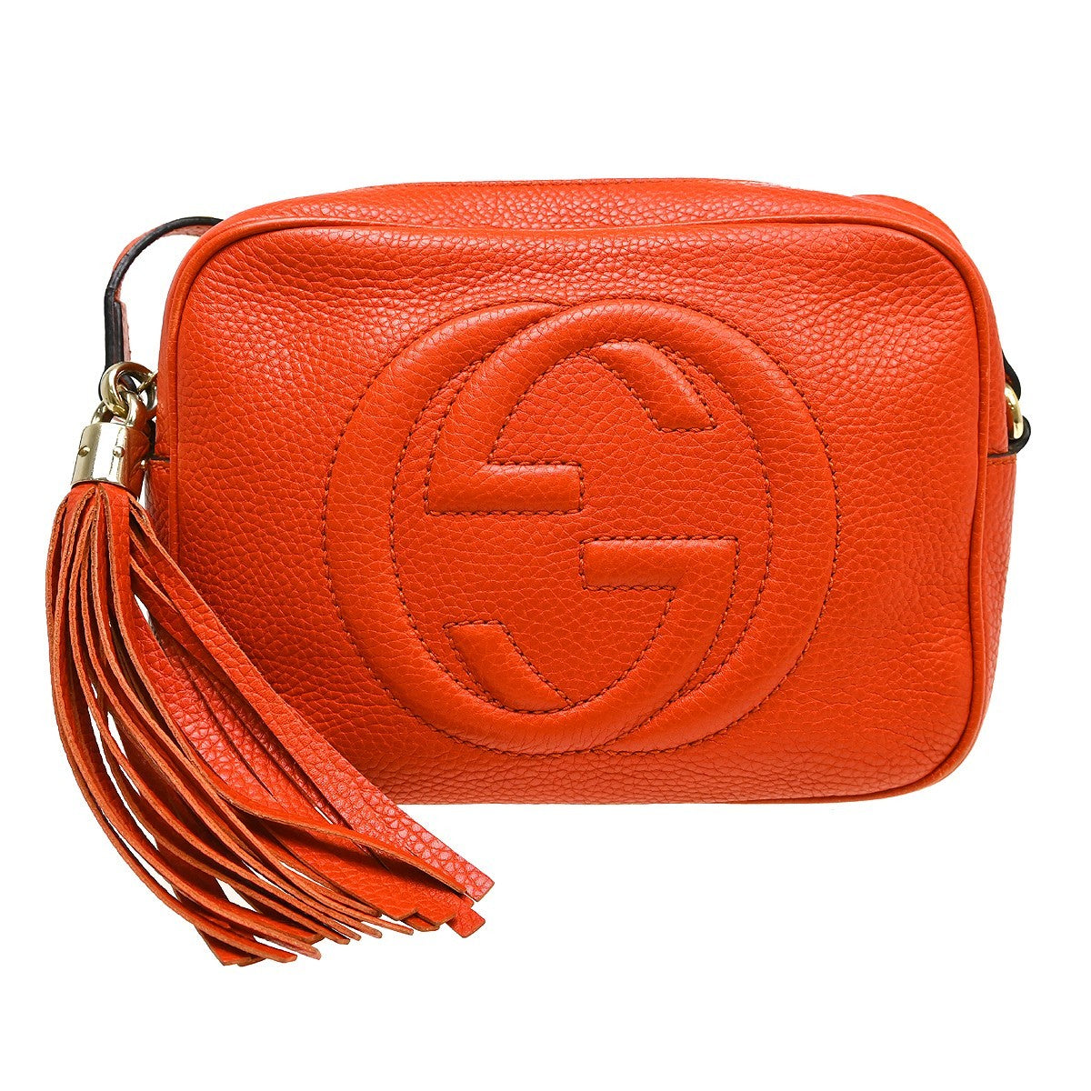 Gucci Soho Disco Leather, Orange, Leather, Shoulder Bag