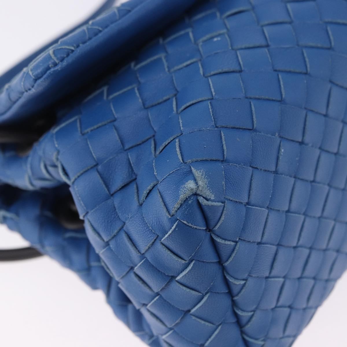 Bottega Veneta Adjustable Flap Intrecciato Nappa, Blue, Leather, Shoulder Bag