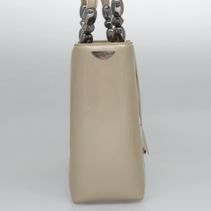 Christian Dior Pearl Lady Dior Patent leather, Beige, Patent Leather, Handbag