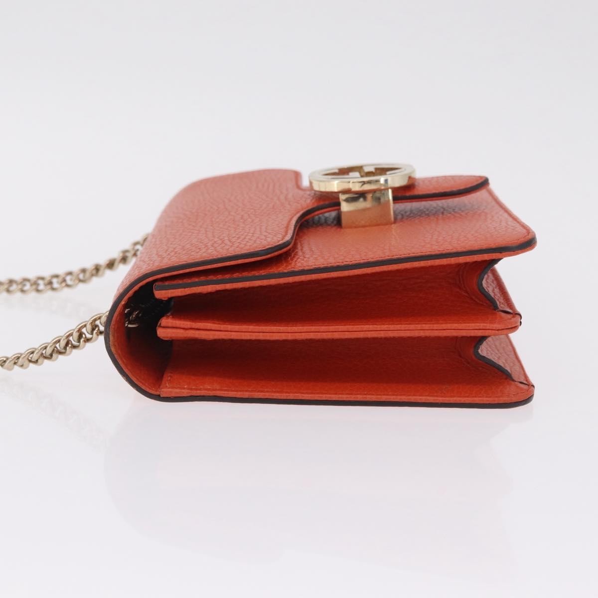 Gucci Interlocking Leather, Orange, Leather, Shoulder Bag