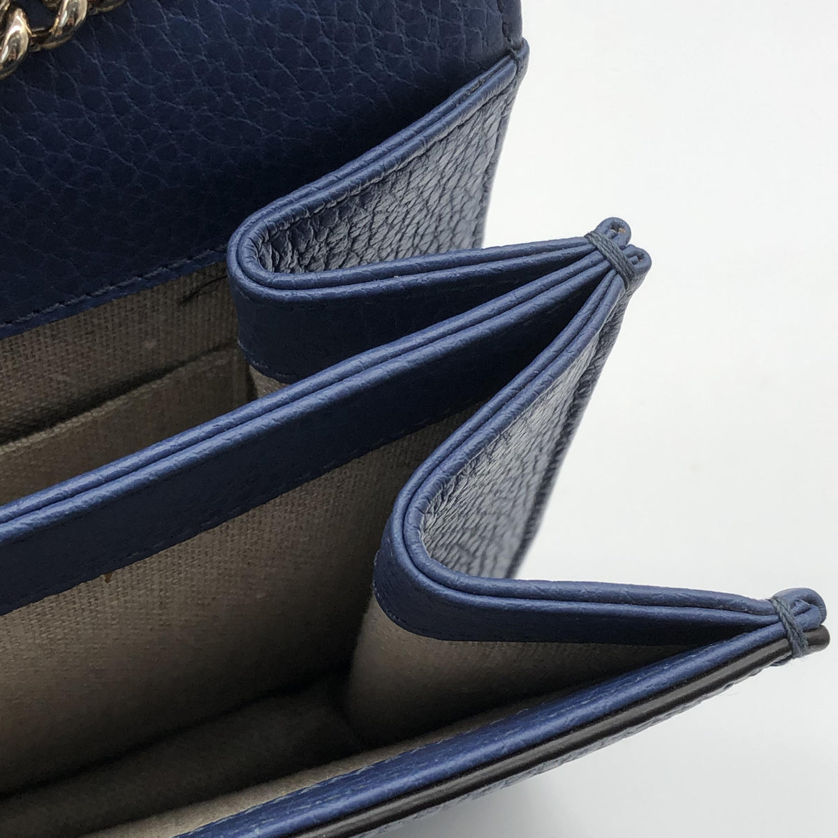 Gucci Interlocking Leather, Blue, Leather, Shoulder Bag
