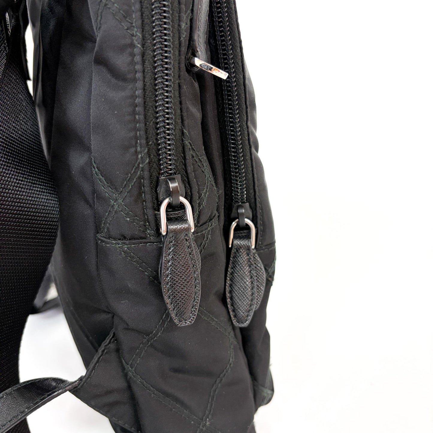 Prada Zip Sling Re-Nylon, Black, Nylon, Backpack