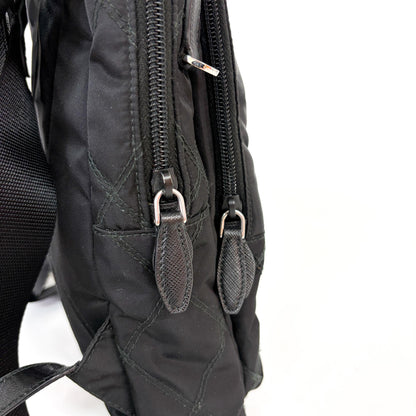 Prada Zip Sling Re-Nylon, Black, Nylon, Backpack
