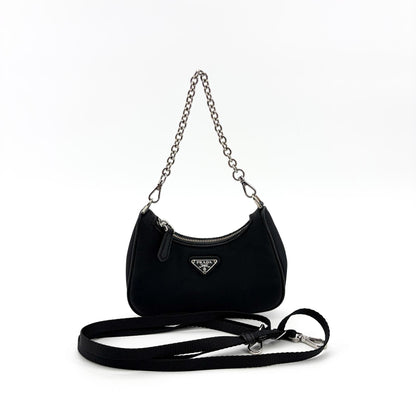 Prada Re-Edition Tessuto, Black, Nylon, Shoulder Bag