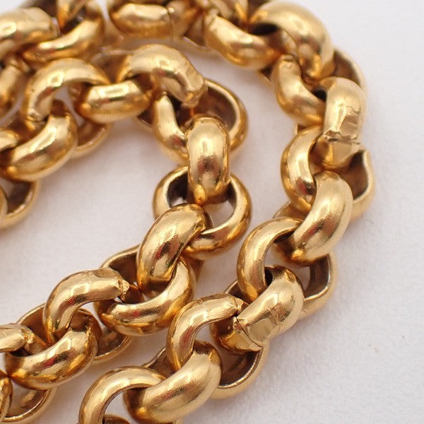 Chanel Vintage CC Heart Pendant Long Metal, Gold, Gold Plated, Necklace