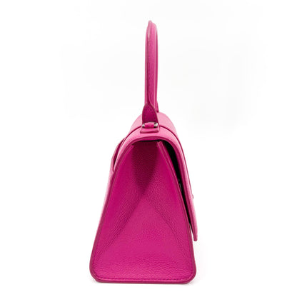 Balenciaga Hourglass Top Handle Leather with Crystals, Pink, Leather, Handbag