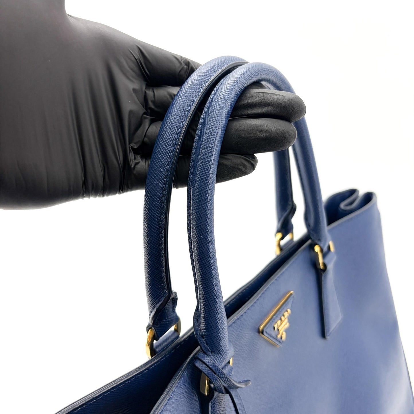 Prada Lux Open Saffiano Leather, Blue, Leather, Tote Bag