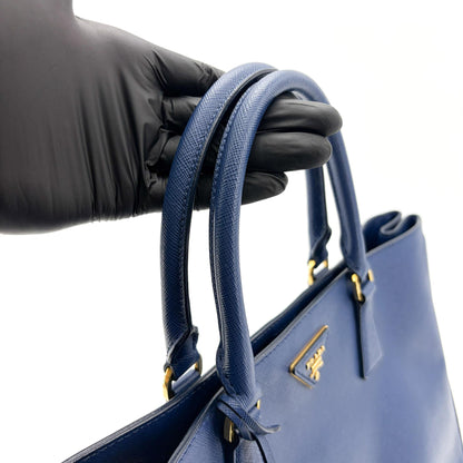 Prada Lux Open Saffiano Leather, Blue, Leather, Tote Bag