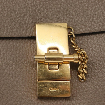 Chloe Drew Crossbody Bag Leather, BEIGE, LEATHER, Shoulder bag