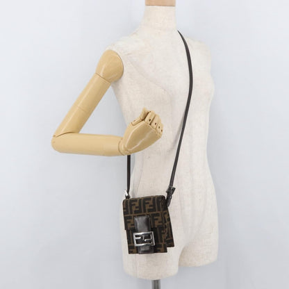 Fendi Baguette Zucca Canvas, Brown, Canvas, Handbag