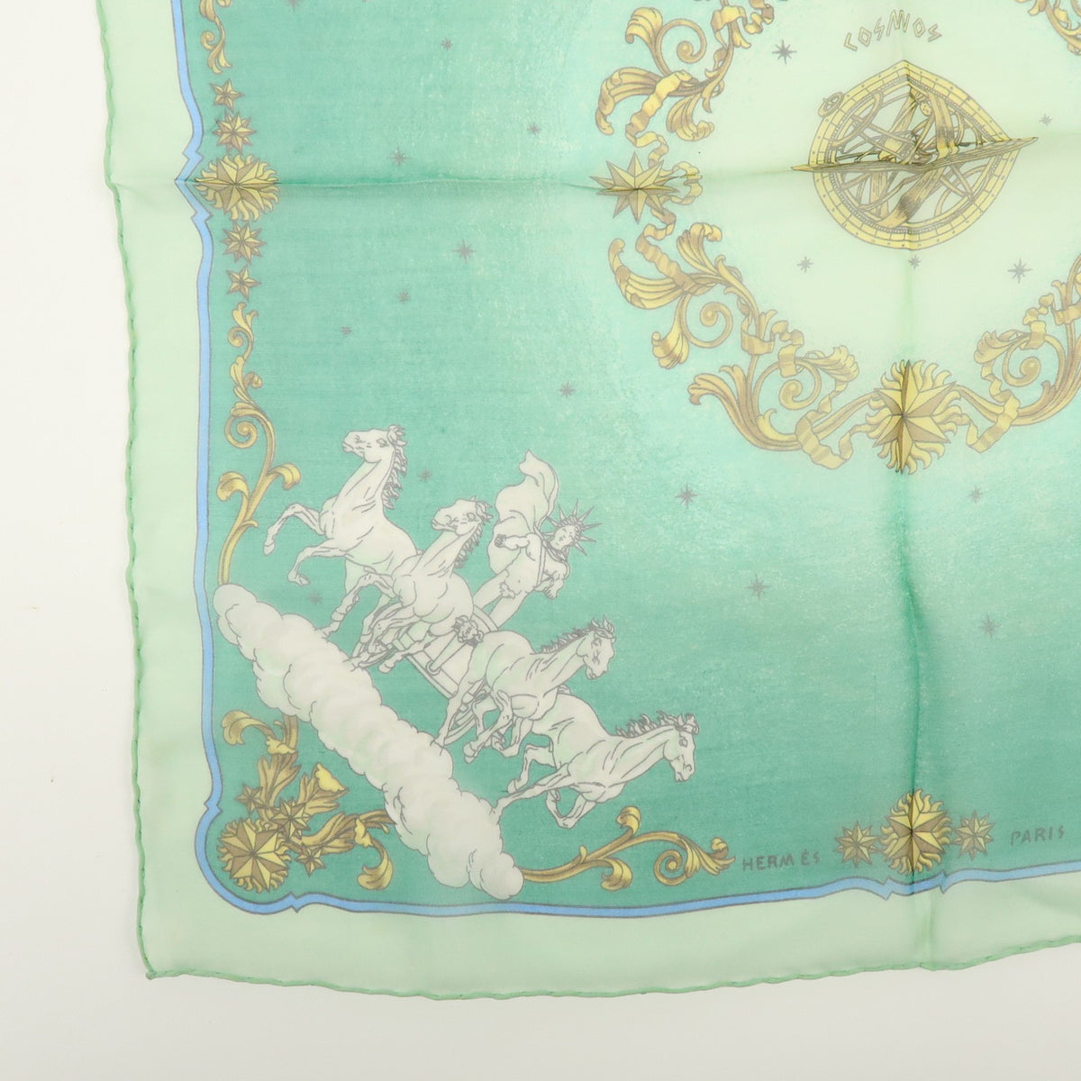 Hermes Carré 40 Silk, Green, Silk, Scarf