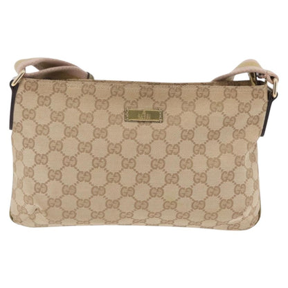 Gucci Web Strap Messenger GG Coated Canvas, Beige, Canvas, Handbag