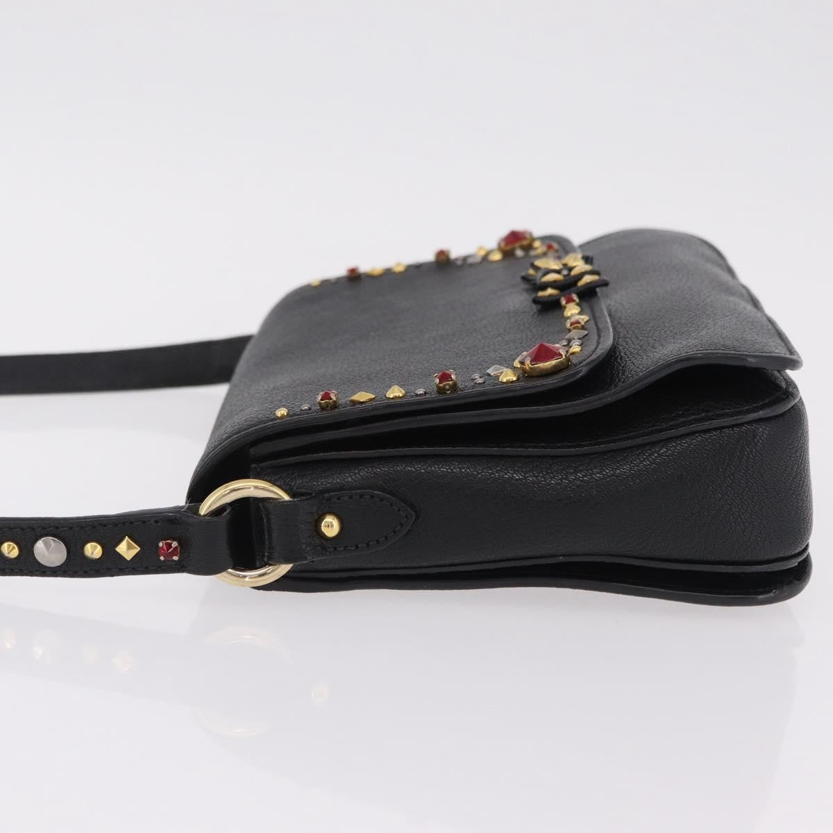 Miu Miu Shoulder Leather, Black, Leather, Shoulder Bag