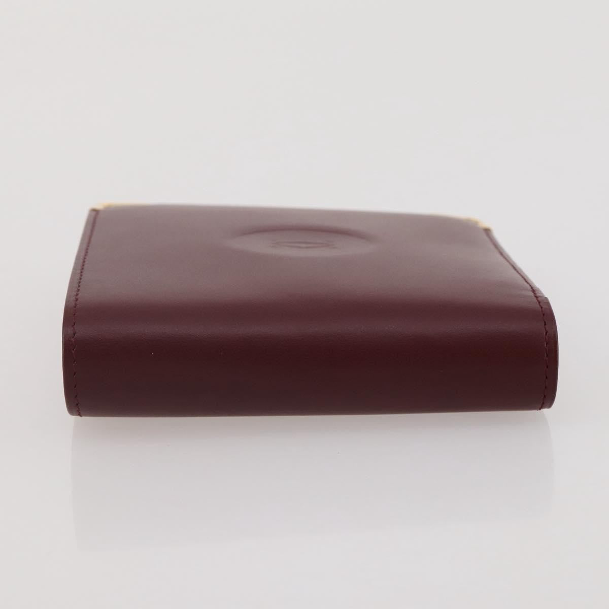 Cartier Coin Purse Must de Cartier Leather, Burgundy, Leather, Wallet