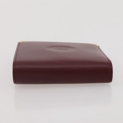 Cartier Coin Purse Must de Cartier Leather, Burgundy, Leather, Wallet