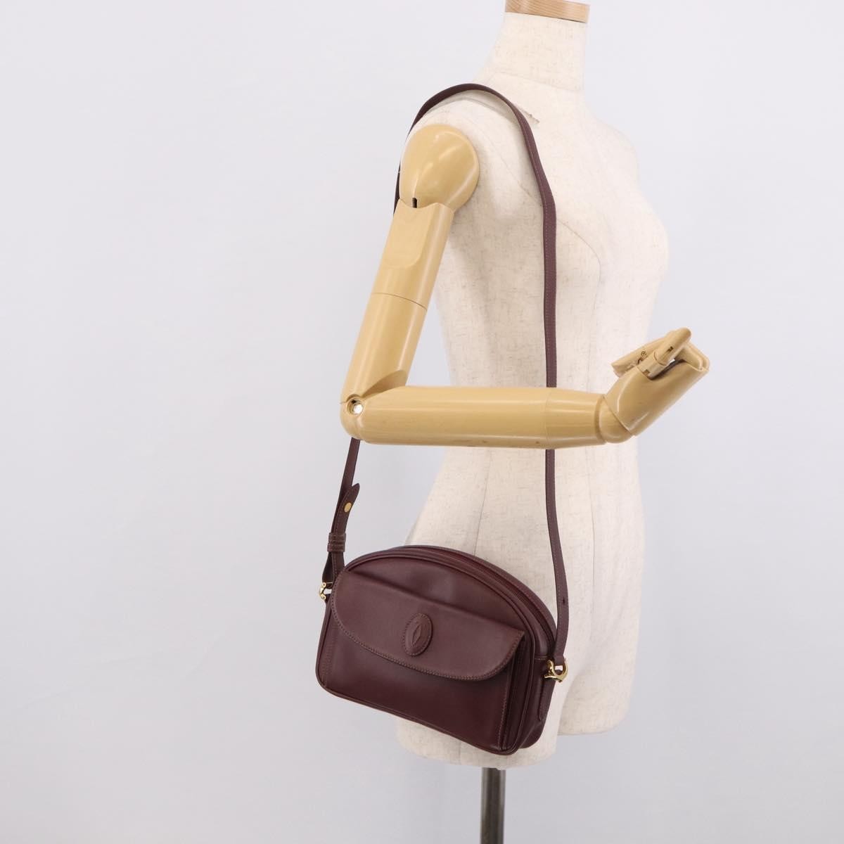 Cartier Must de Cartier Leather, Burgundy, Leather, Shoulder Bag