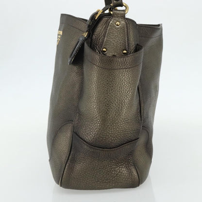 Prada Side Pocket Hobo Vitello Daino, Gold, Leather, Shoulder Bag