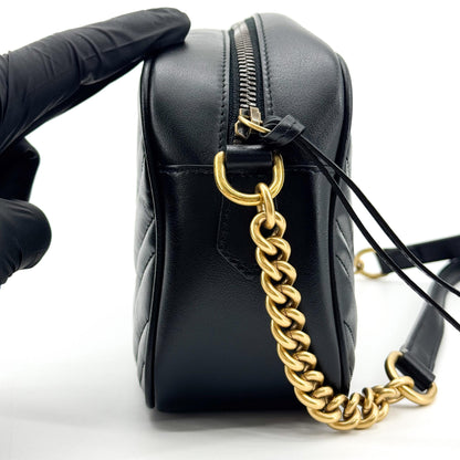 Gucci GG Marmont Chain Matelasse Leather, Black, Leather, Crossbody Bag