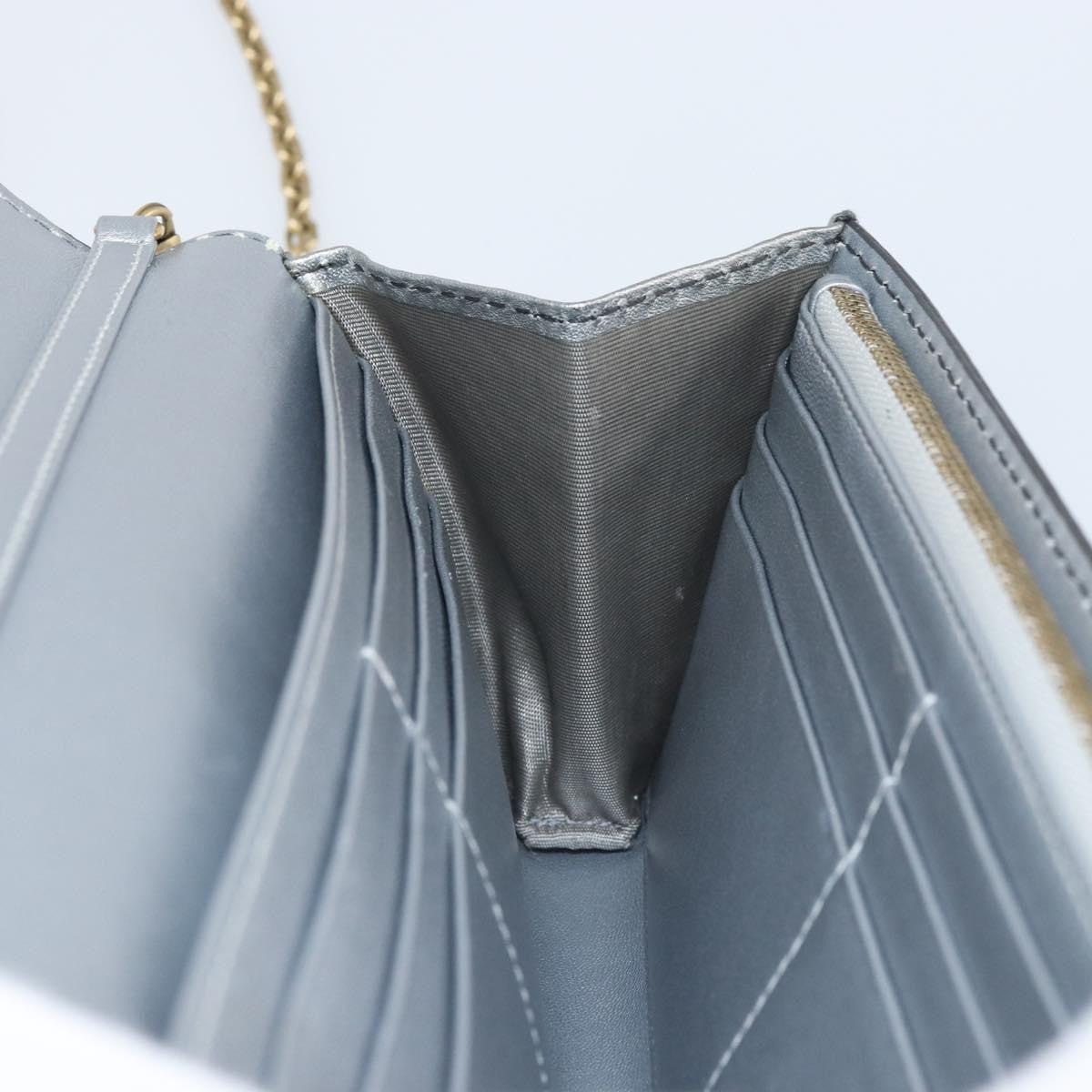 Christian Dior J'Adior Croisiere Chain Leather, Silver, Leather, Clutch
