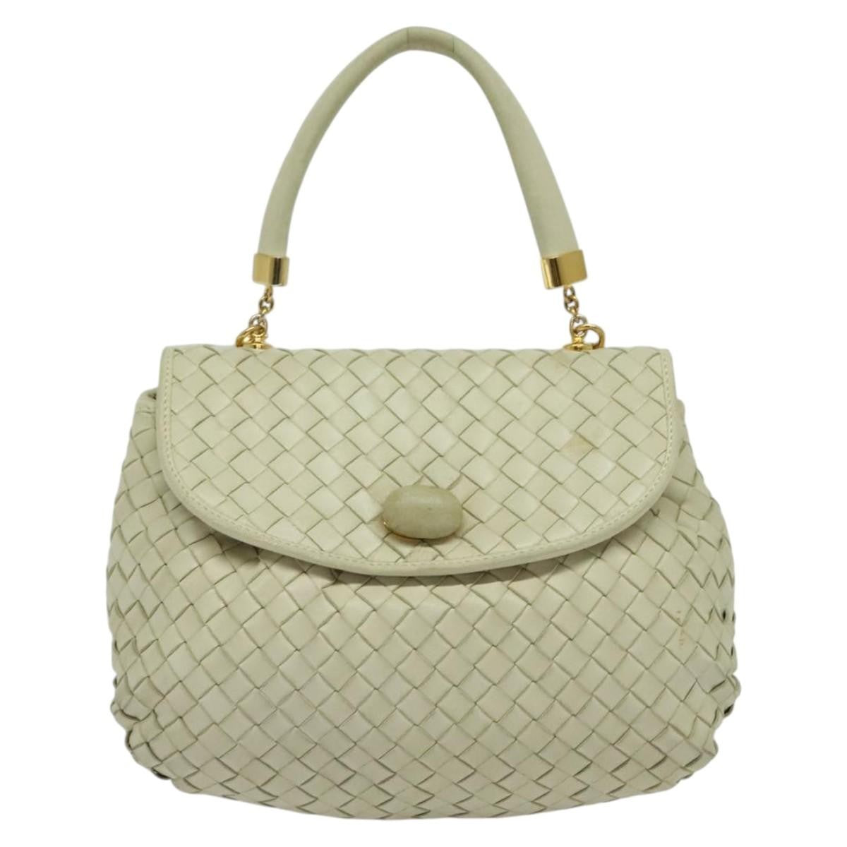Bottega Veneta Intrecciato Handbag Intrecciato, White, Leather, Handbag